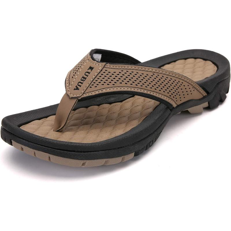 KUBUA Men’s Beach Flip-Flops Water Sandals Outdoor Athletic Thong ...